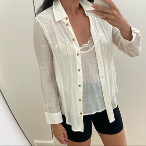 Zara sheer shirt and camisole